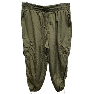 Love wish women’s cargo joggers pants olive green size 1x pull on waist